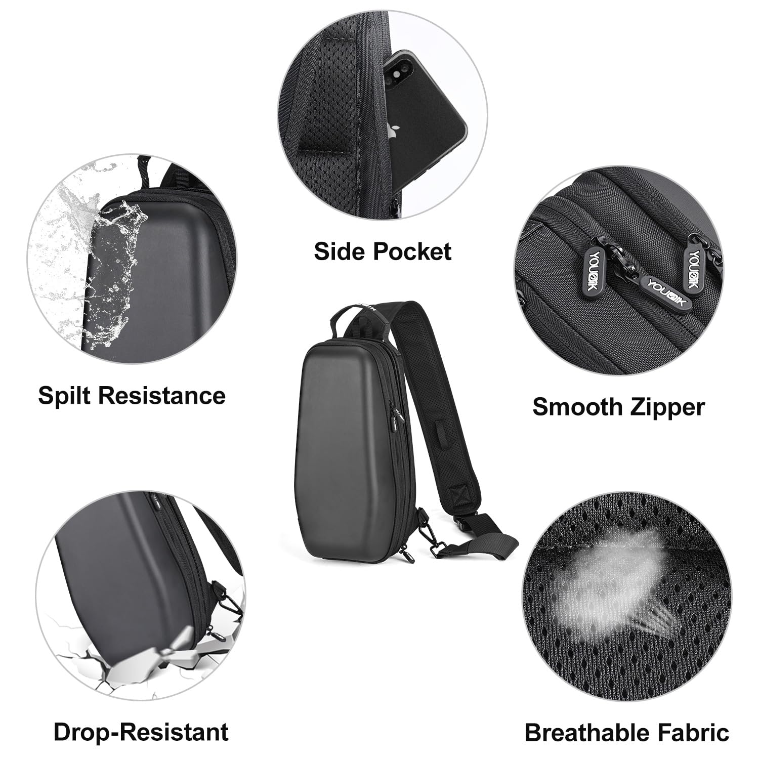 Younik Bolsa de Transporte para la Steam Deck Consola y Accesorios, Mochila Protectora con Carcasa rígida de Viaje para Steam Deck y Switch