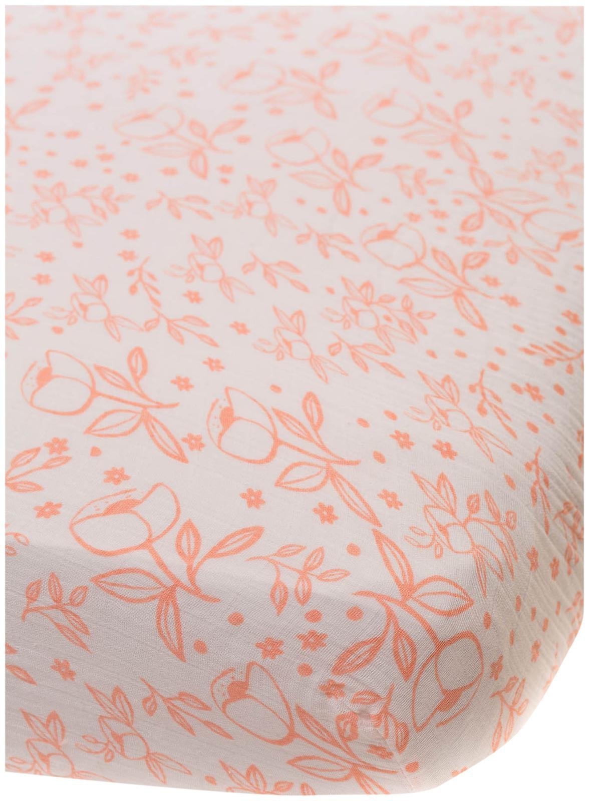 Little Unicorn Cotton Muslin Fitted Sheet - Garden Rose