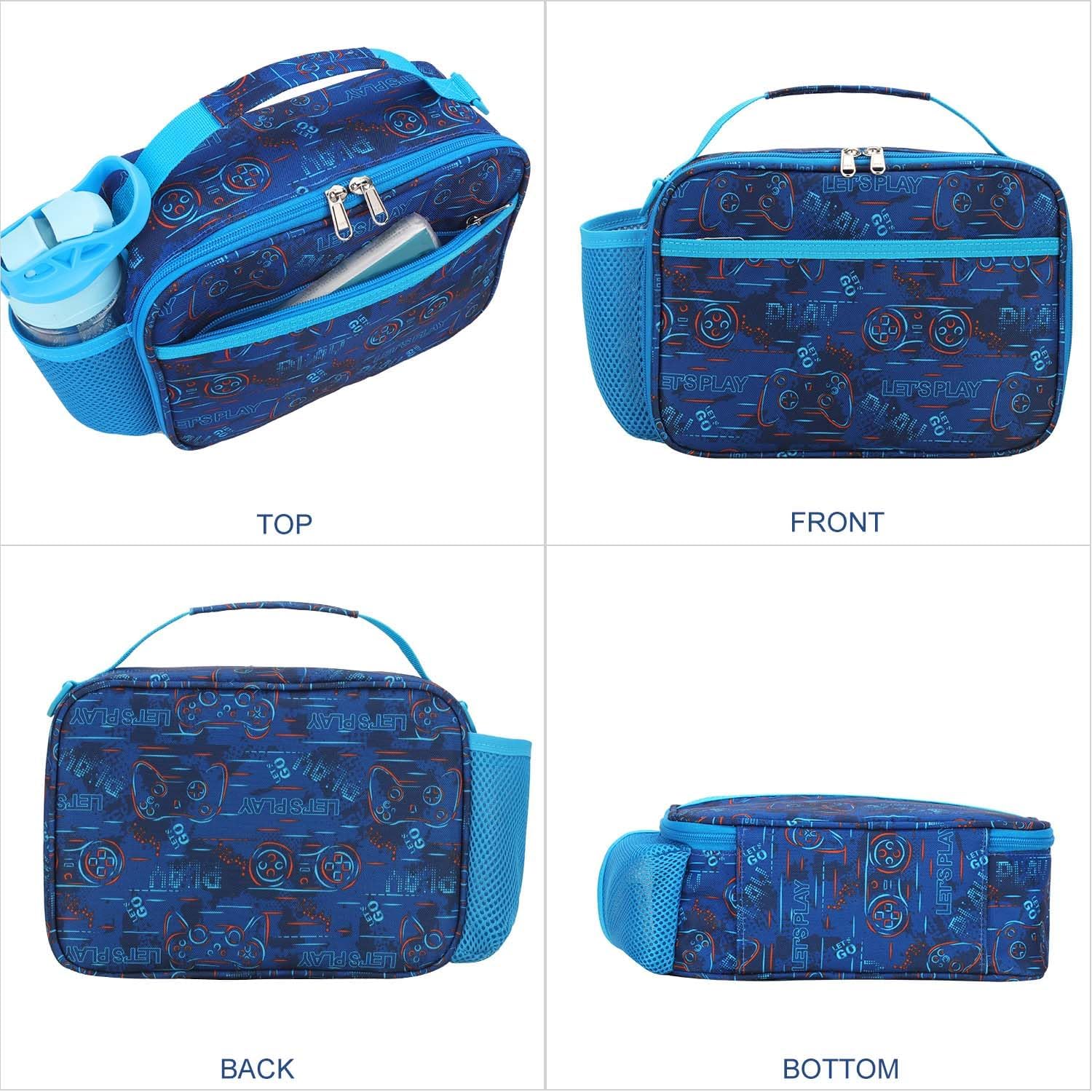 RHCPFOVR Kids Initial Lunch Bag - Insulated Lunch Box for Boys Girls,Washable Lunch Bag and Reusable Toddler Leak-proof Lunchbox for School and Daycare