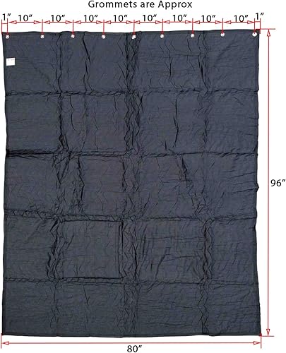 Vista 13 de Mytee Products Manta pequeña negra amortiguadora de sonido con ojales, 48 x 48 pulgadas, manta móvil con absorción de sonido, tejido de 1 paquete