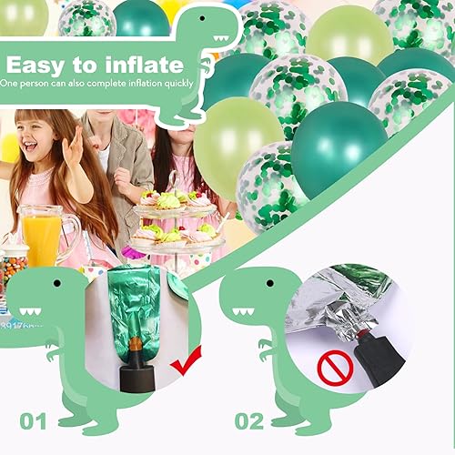 Miniatura 5 de LilyZheng Decoraciones de cumpleaños de dinosaurio, lindo globo de dinosaurio, suministros de fiesta de dinosaurio, pancarta de feliz cumpleaños,