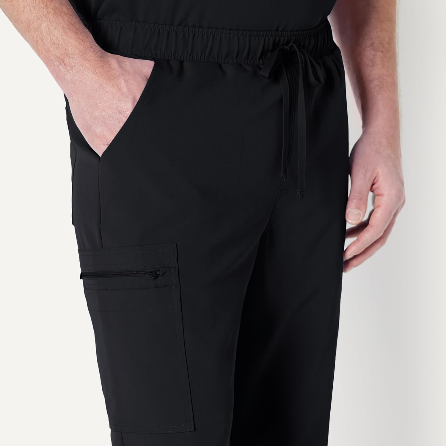 Amazon Basics Men's Scrubs Tapered Leg Pants Elastic Waistband