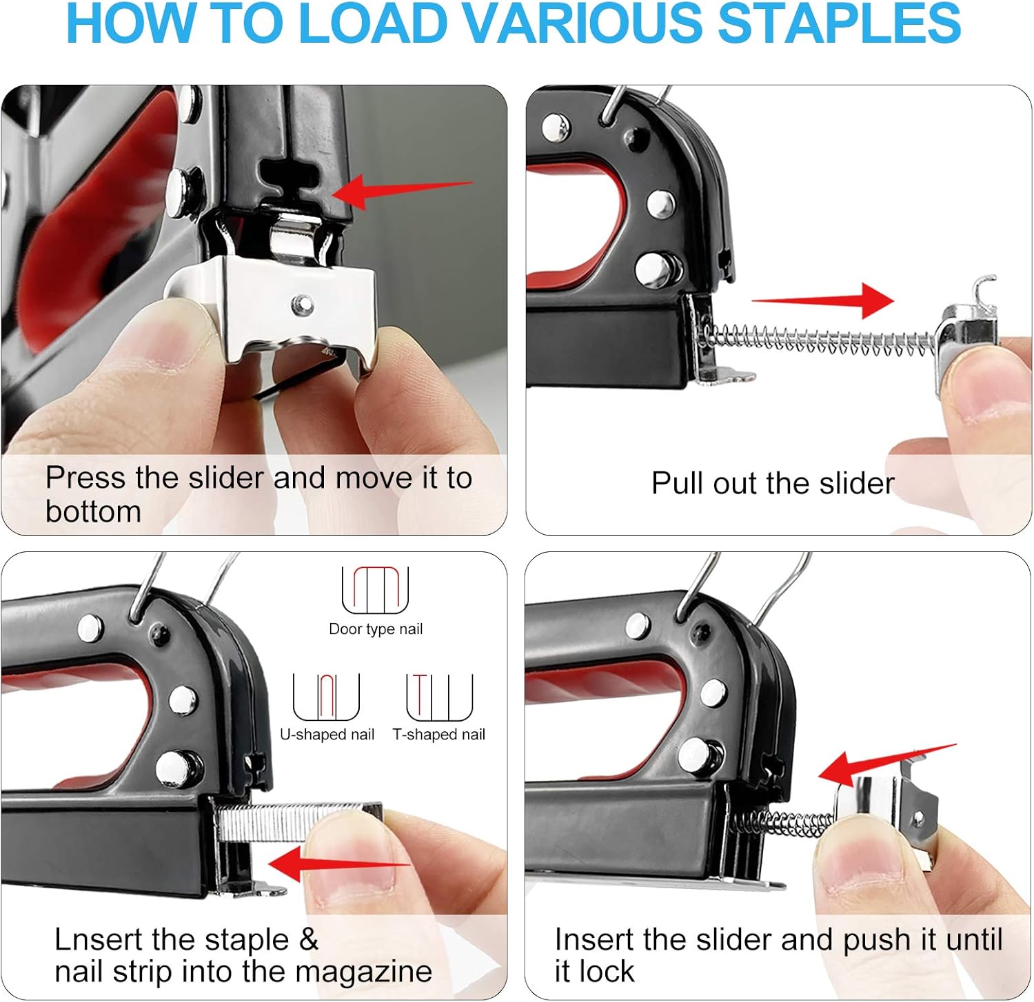 Staple Gun for Upholstery 3 in 1 with 1200 Staples Staple Gun Heavy Duty with Staplers Remover Staple gun with Case Storage Box for Crafts Woodworking Sofa Paper Decoration Work DIY Carpentry : Office Products
