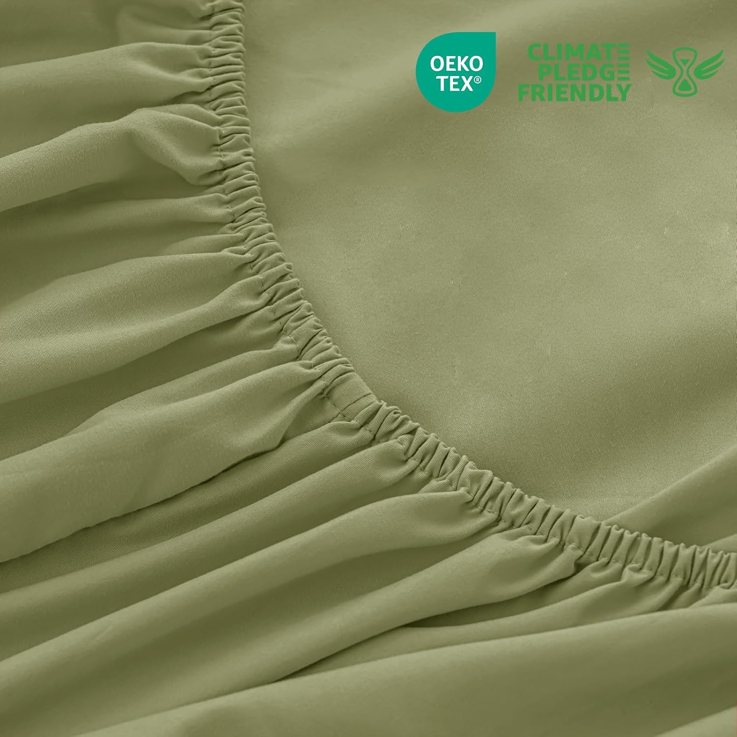 6 Piece King Sheet Set – Breathable & Cooling Bedding Set with 18-24 Inch Deep Pockets - 1 Flat & 1 Fitted Sheet & 4 Pillowcases（King Sage Green