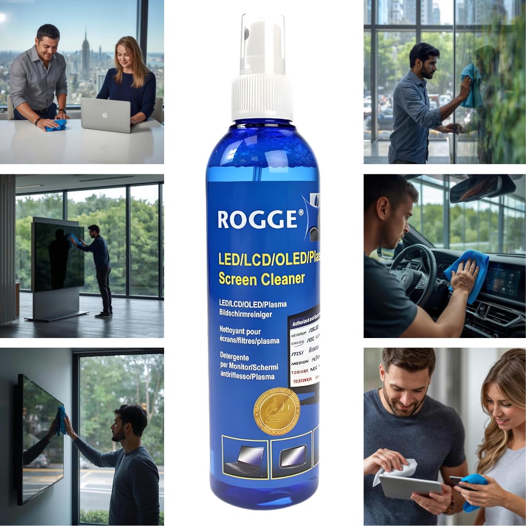 Opakowanie 5 szt. ROGGE 250 ml orygina?, LCD - TFT - LED - TV - Ekran dotykowy + Plazma Screen Cleaner.