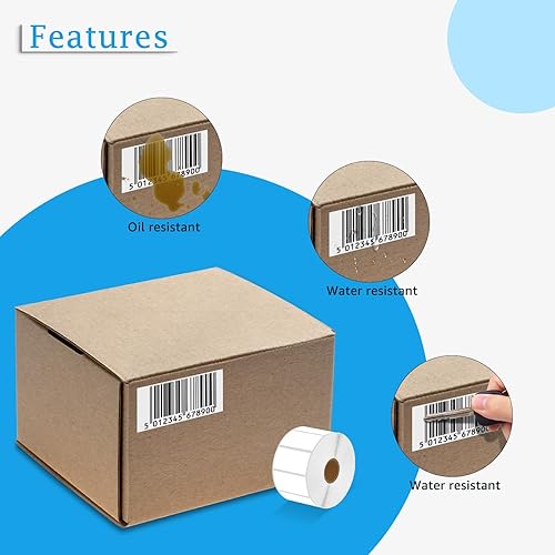 Miniatura 3 de NineLeaf 5 rollos (1500 etiquetas) compatibles con Brother RD-S05U1 RDS05U1 2.008 in 2 pulgadas x 1 pulgadas, carpetas de archivos de papel blanco