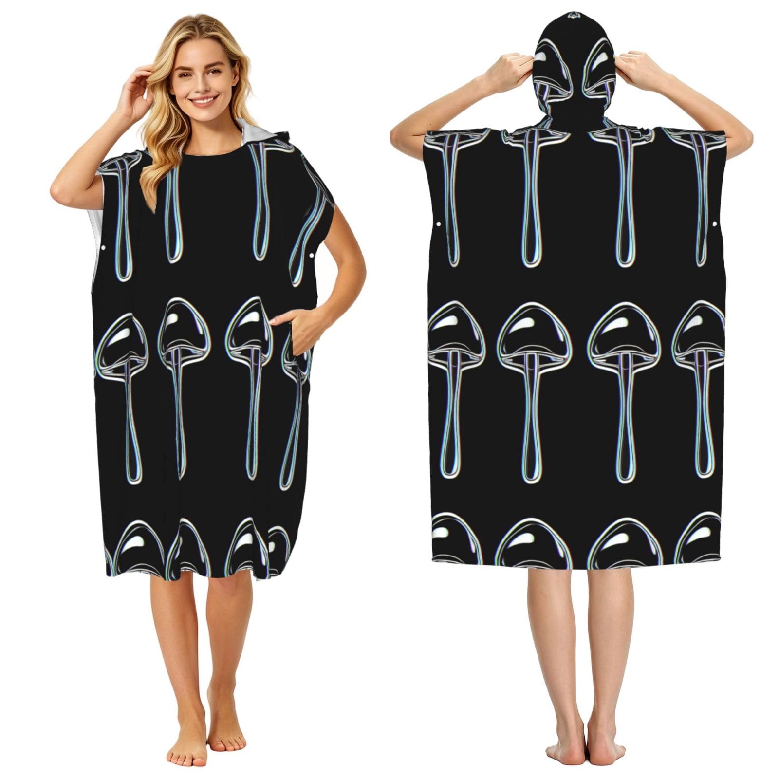 KLGRTJHK Asparagus Adult Hooded Beach Poncho Towel 43"X35"