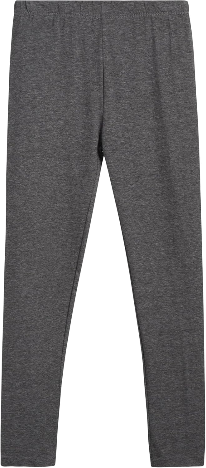 Limited Too Girls' Leggings - 3 Pack Full Length Solid Leggings with Scrunchie/Headband (Big Girl), Size 8, Charcoal/Heather Grey/Purple: Clothing, Shoes & Jewelry
