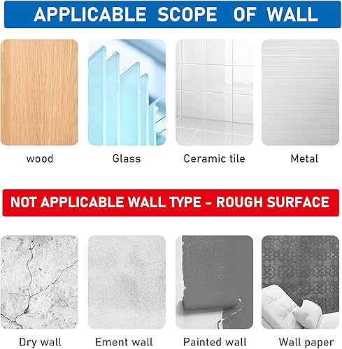 Miniatura 5 de 6 ganchos adhesivos de ducha de repuesto adhesivo, tira de gancho transparente fuerte, impermeable, sin perforaciones, organizador para soporte de