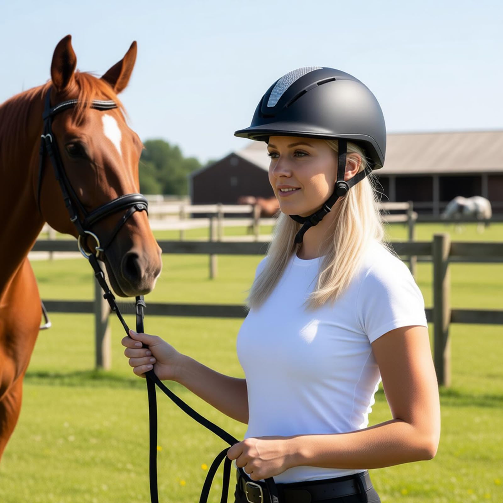 Casco da equitazione con foro di ventilazione multiplo, comodo da cavalcare