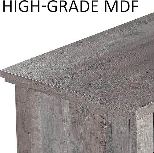 Miniatura 20 de Soporte de TV con chimenea eléctrica de vidrio de 3 lados, centro de entretenimiento multimedia de 59 pulgadas con gabinete de almacenamiento de