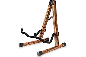 Foldable Wooden Tripod Stand for Acoustic, Classical, Electric Guitar, and Other Stringed Instruments