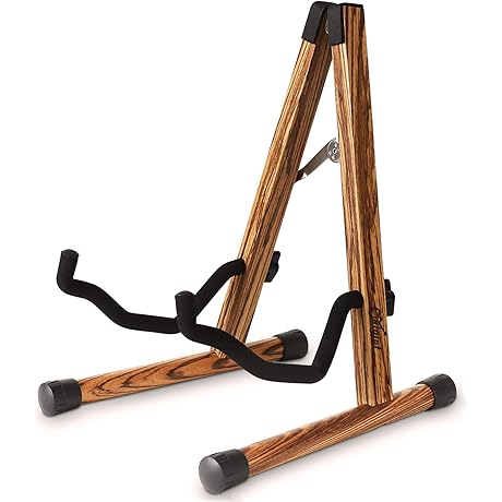 Foldable Wooden Tripod Stand for Acoustic, Classical, Electric Guitar, and Other Stringed Instruments