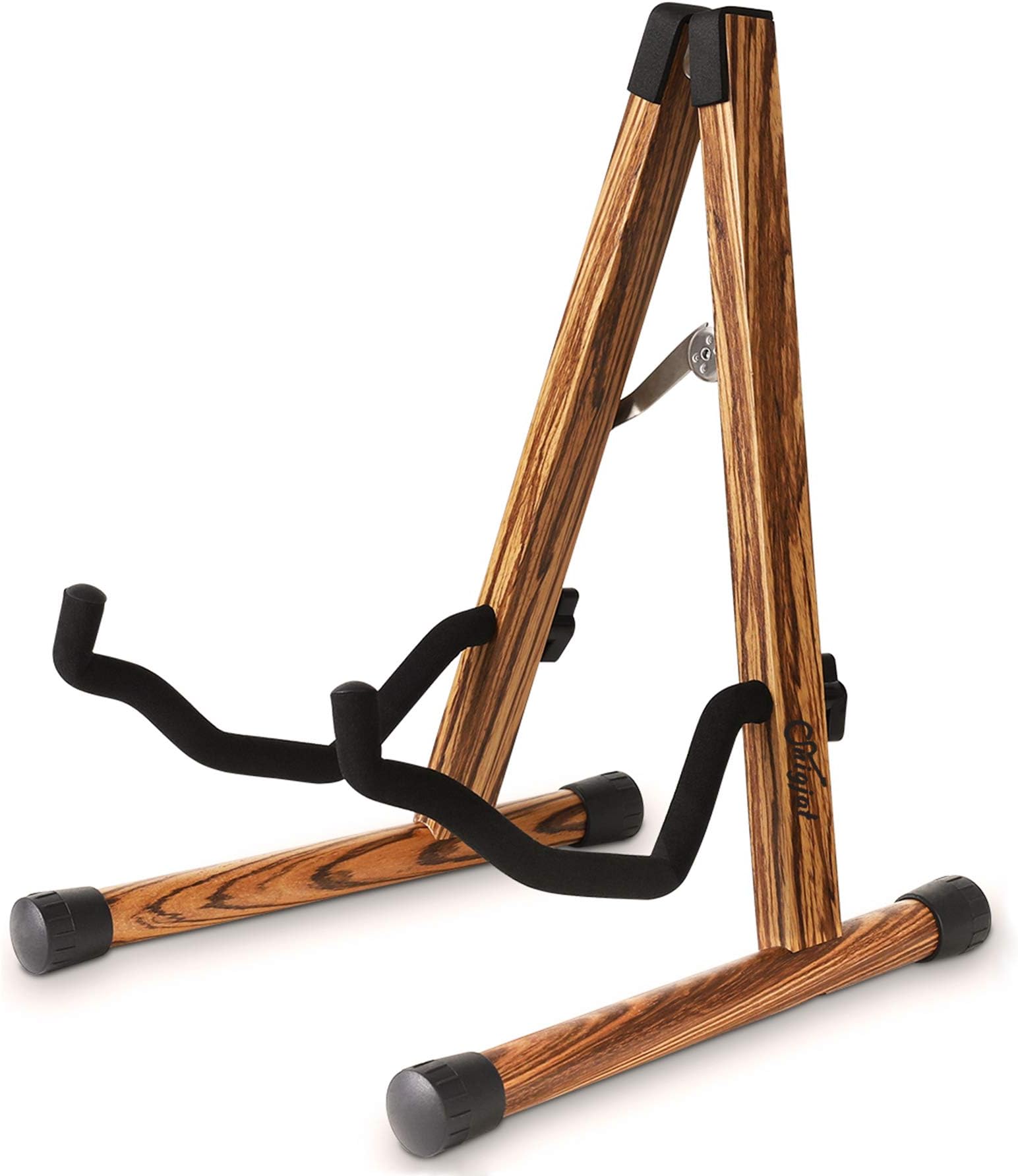 SNIGJAT Guitar Stand, Folding Wood Acoustic Guitar Stand with Padding Zebra