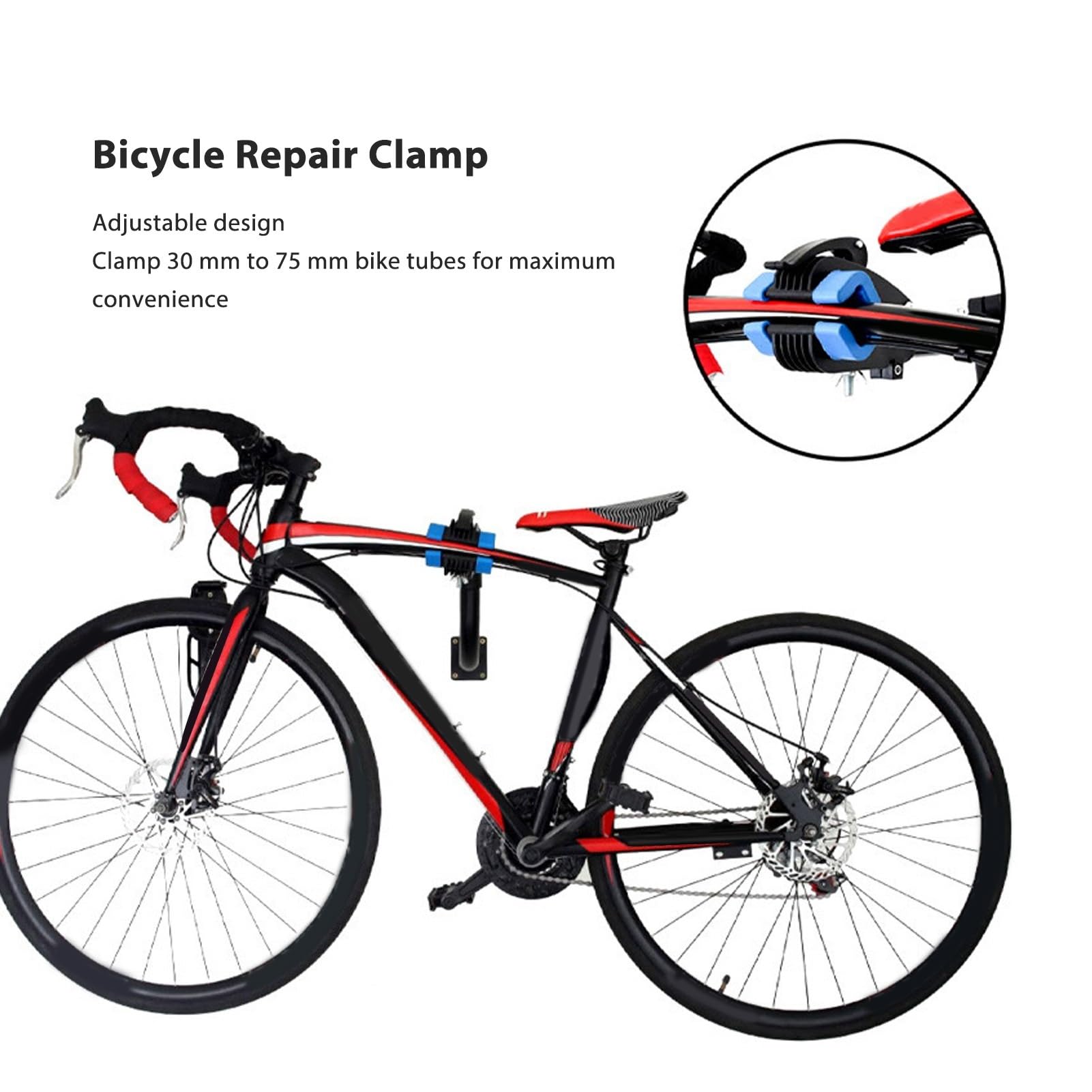 Supporto for riparazione bici, braccio flessibile salvaspazio, morsetto di in acciaio inossidabile a sgancio rapido regolabile for mountain bike Stand Tripode per Riparazione