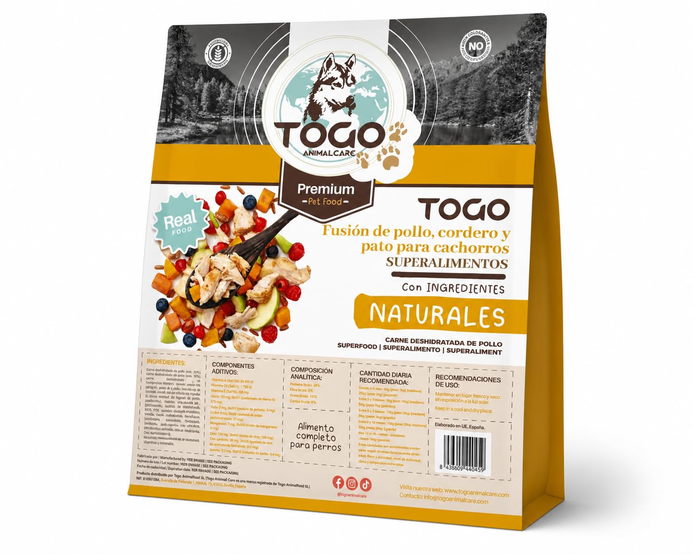 Pienso Premium para Cachorros (Puppy) | Superalimento Natural de Pollo, Cordero y Pato | Sin Cereales, Alta Digestibilidad y Cuidado Articular | 15kg