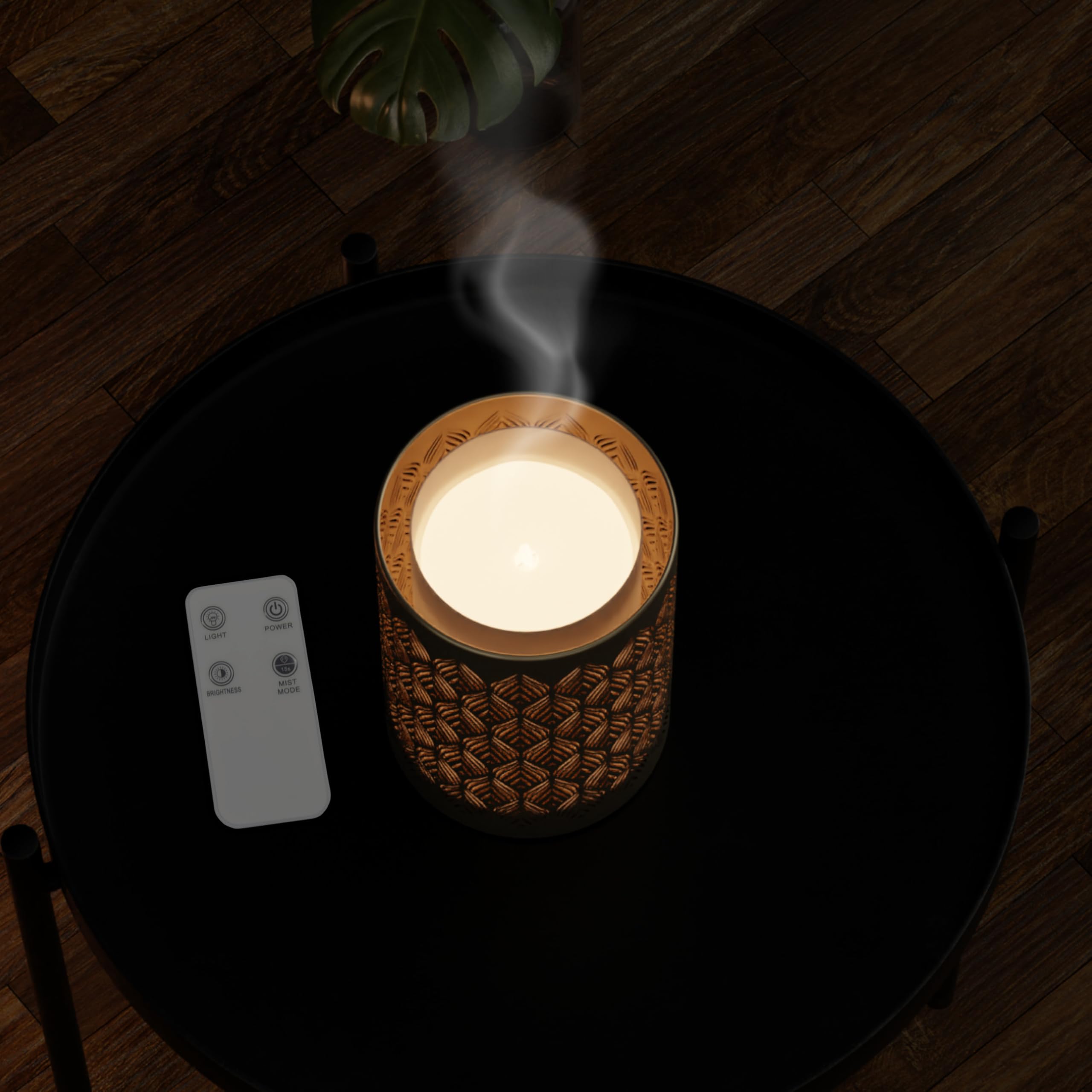 Zen’Arôme Diffuseur Huile Essentielle Vienne – Diffusion Ultrasonique Multifonction Aromathérapie à Froid – Parfum Maison - Télécommande et Éclairage LED Coloré – Métal et Verre