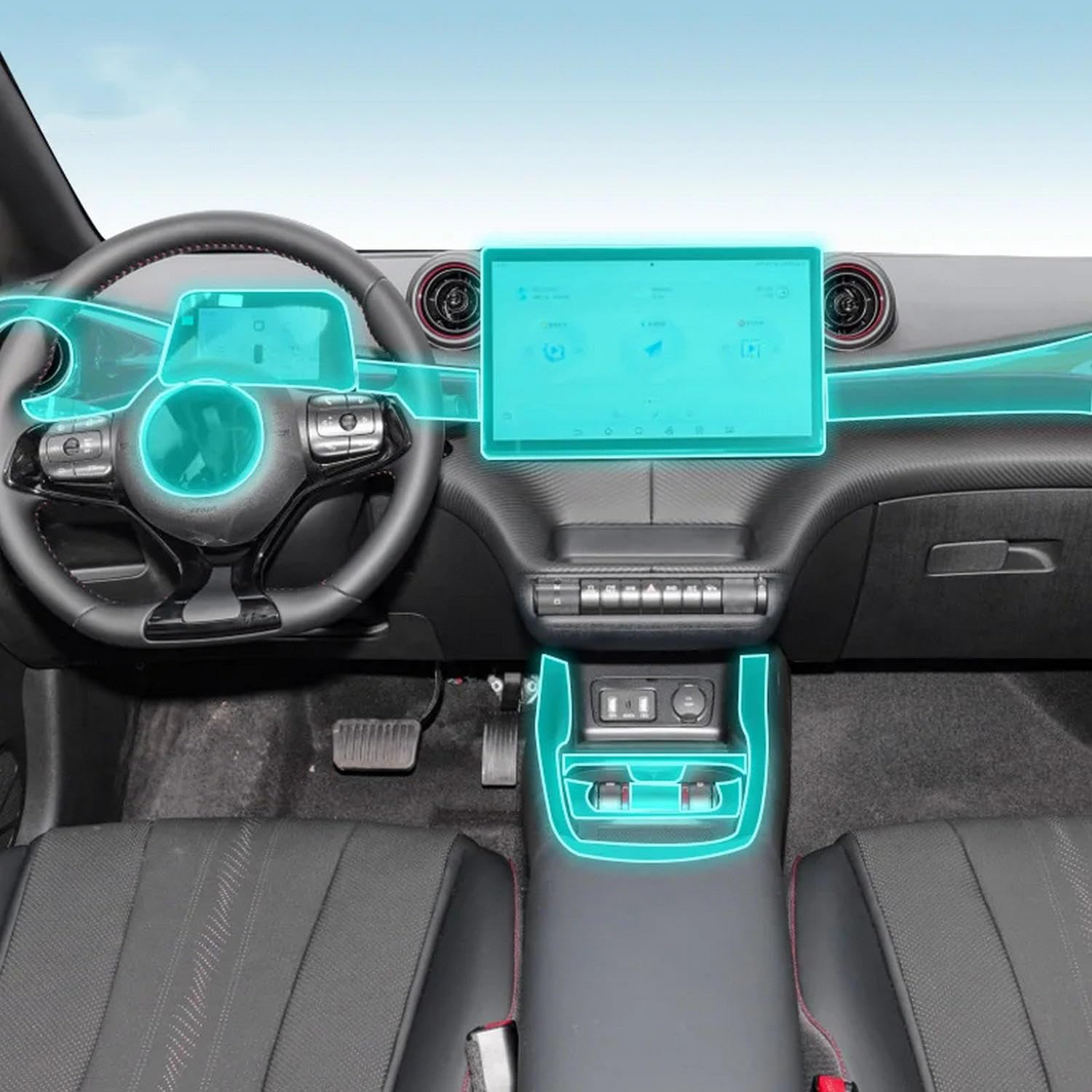 Film protecteur TPU BYD DOLPHIN haut de gamme, protection console invisible