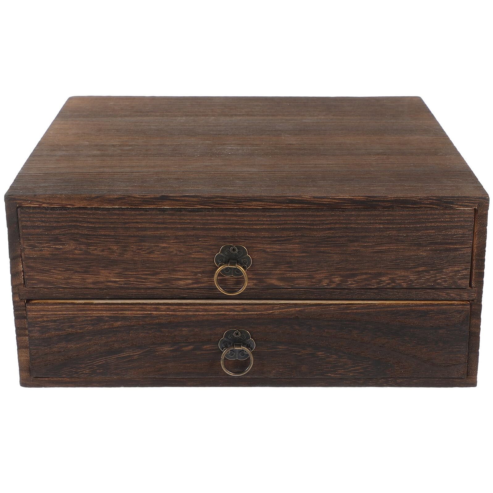 Boîte de rangement bois massif Gatuida empilable pour tri de bureau