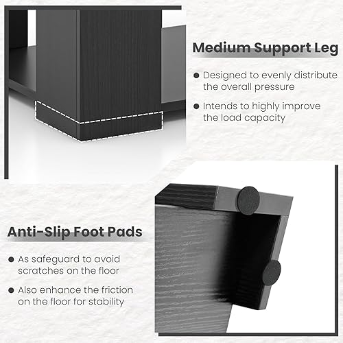 Miniatura 26 de GOFLAME Mesa auxiliar con almacenamiento, mesa central auxiliar moderna para sofá para espacios pequeños, soporte de TV decorativo para sala de