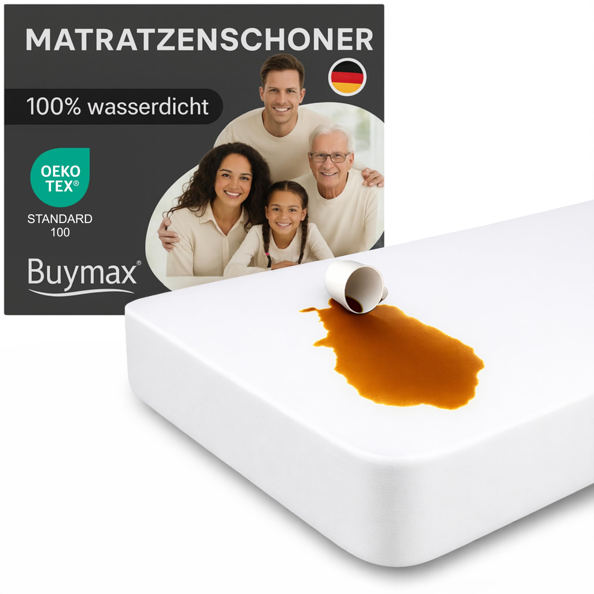 Buymax Matratzenschoner 70x140 cm Wasserdicht, 2er-Set, wasserdichte Spannbettlaken ohne Knistern, Inkontinenzauflage Rundumgummi Atmungsaktiv Rundumbezug Anti-Milben Bezug waschbar