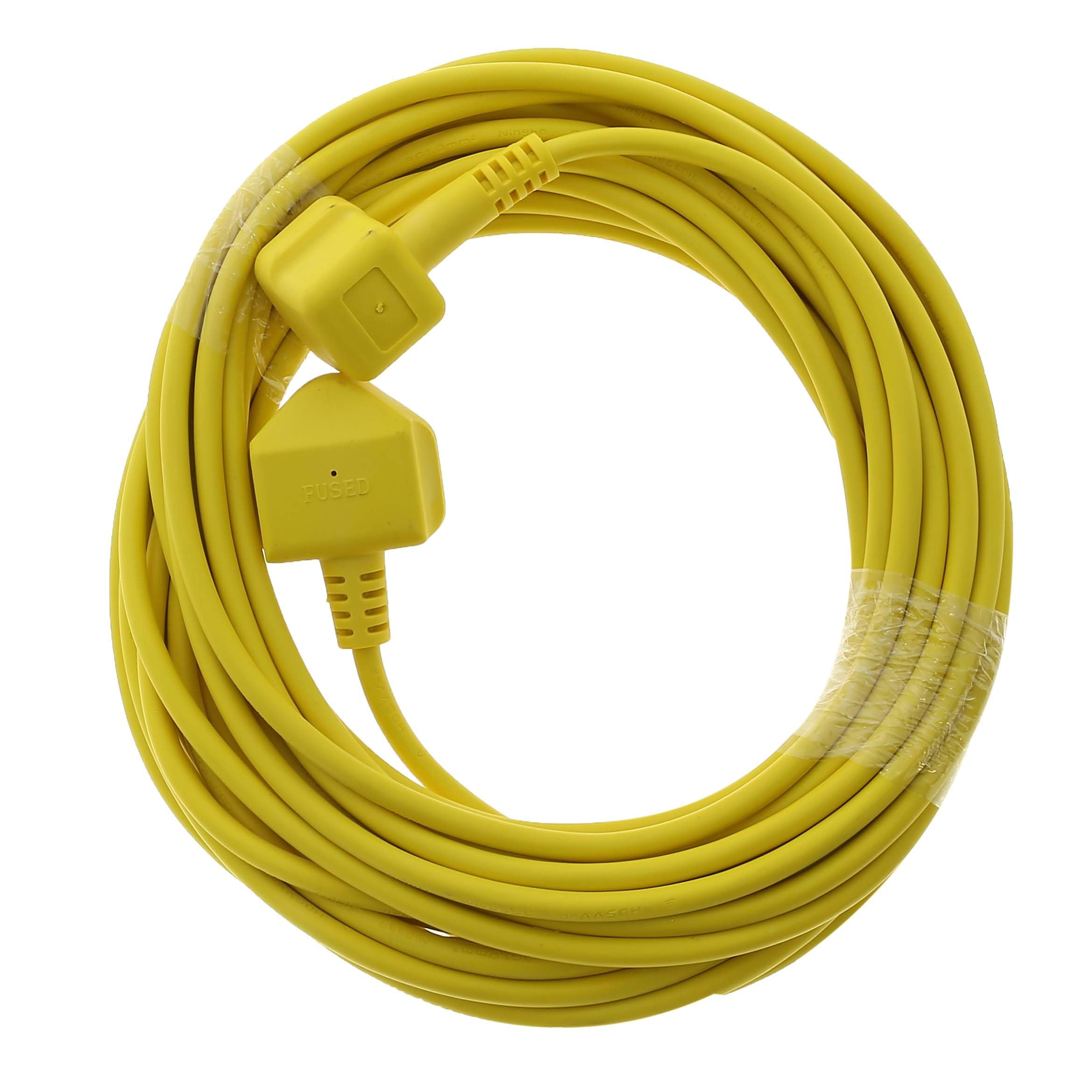 Masterpart Vacuum 12 Metre Yellow Mains Power Cable Cord, 3 Core 1.00MM, Compatible With Numatic Commercial Vacuum Cleaners
