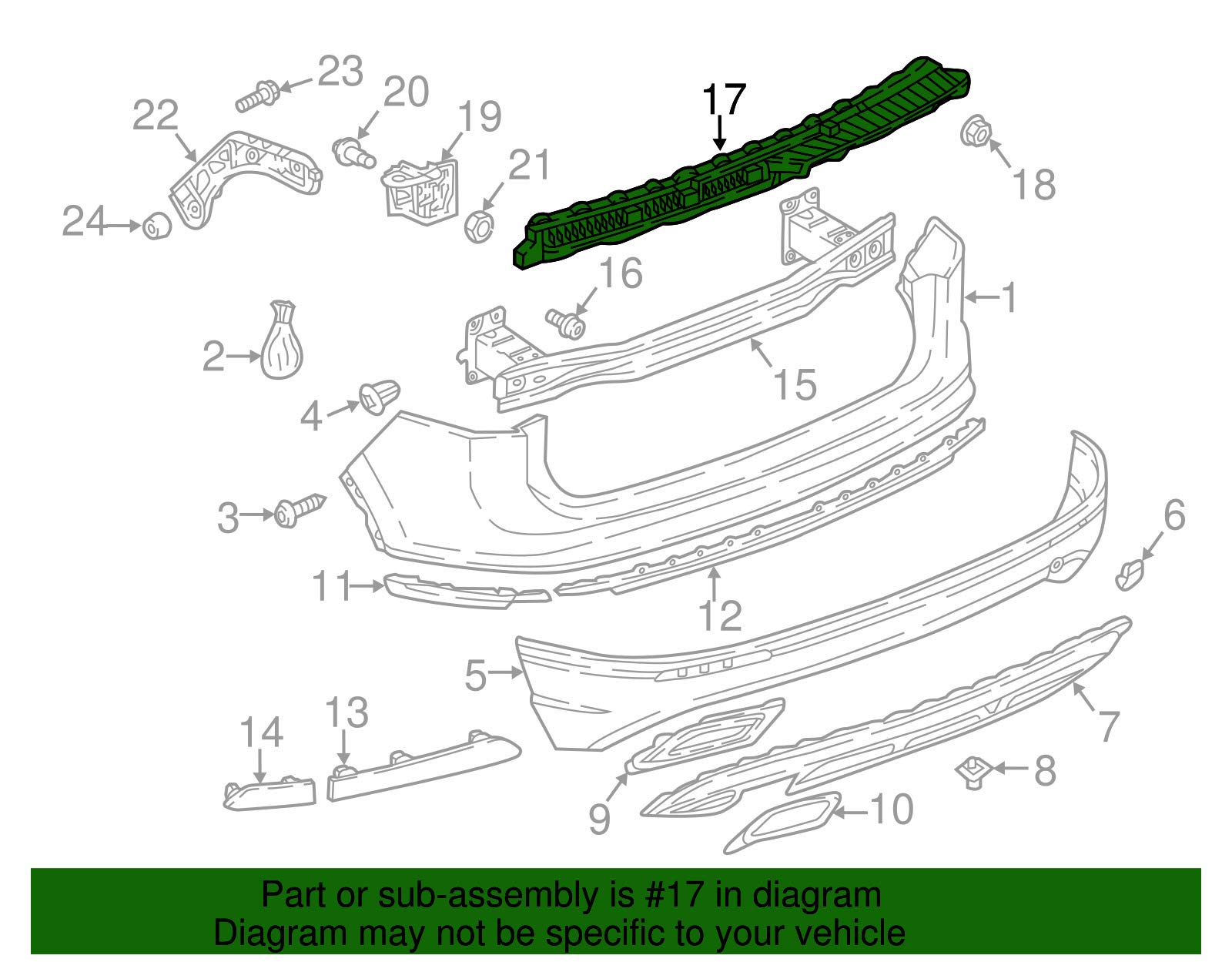 Amazon.com: Volkswagen Genuine VW Bumper Impact Absorber 5NN807863 