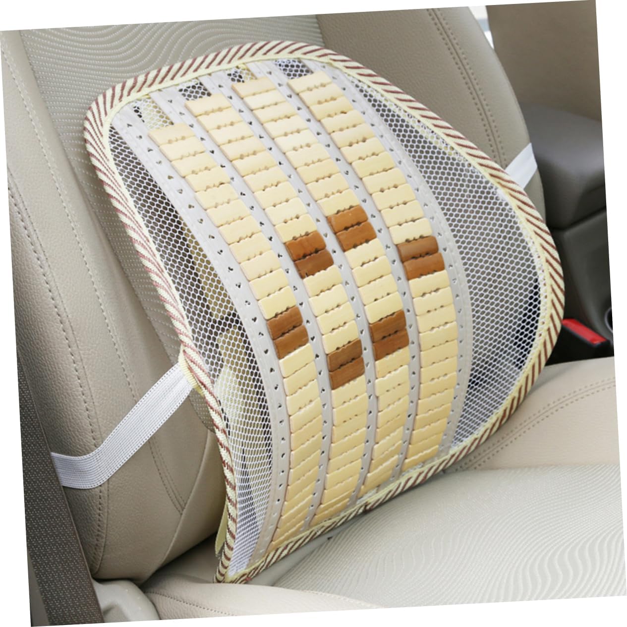 NOLITOY Summer Lumbar Support Cushion Breathable Mesh Back Rest for Car and Office Premium Bamboo Charcoal Waist Pad for Back Pain Relief Comfort