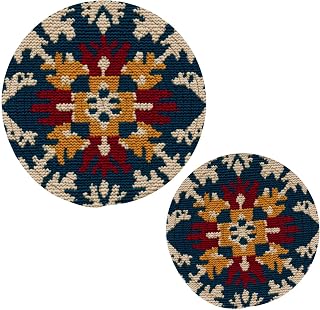 Knitted Snowflake Texture Trivets for Hot Dishes, Hot Pots and Pans, Cotton Woven Pot Holders for Kitchen Countertops, Table, 2 Pcs Heat Resistant Hot Pads, 7"+9.5"