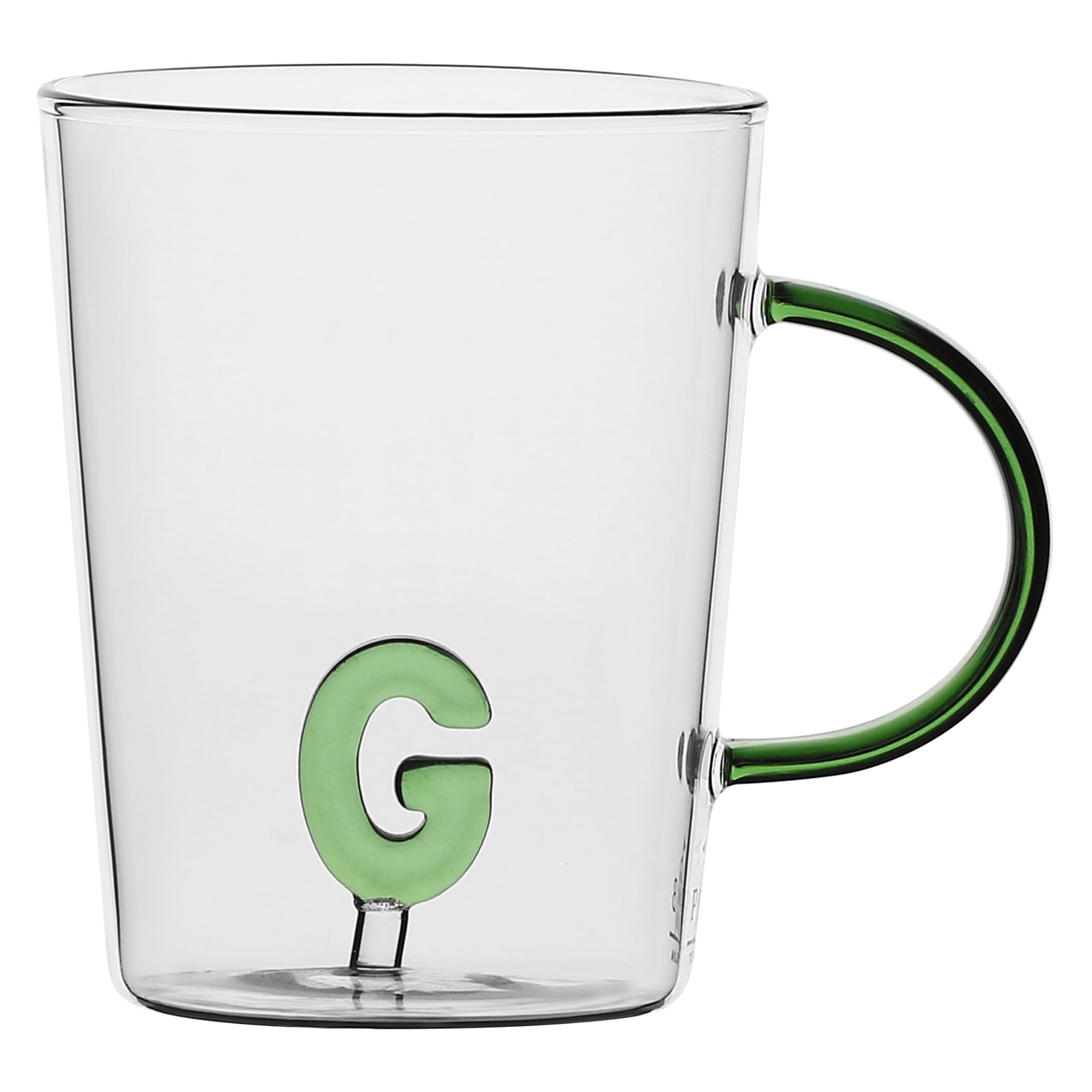 LA PORCELLANA BIANCA - Lettera 'G' Mug in Borosilicate Glass, Capacity 400 cc, Allalettera Collection