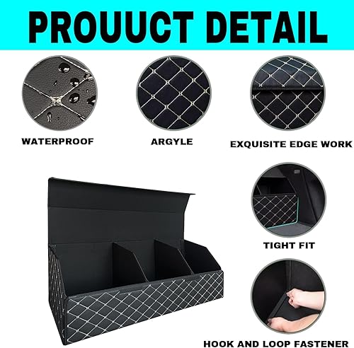 Miniatura 4 de Organizador de maletero de automóvil para Cadillac Escalade IQ, ajuste personalizado, organizador de maletero de cuero de gran capacidad para