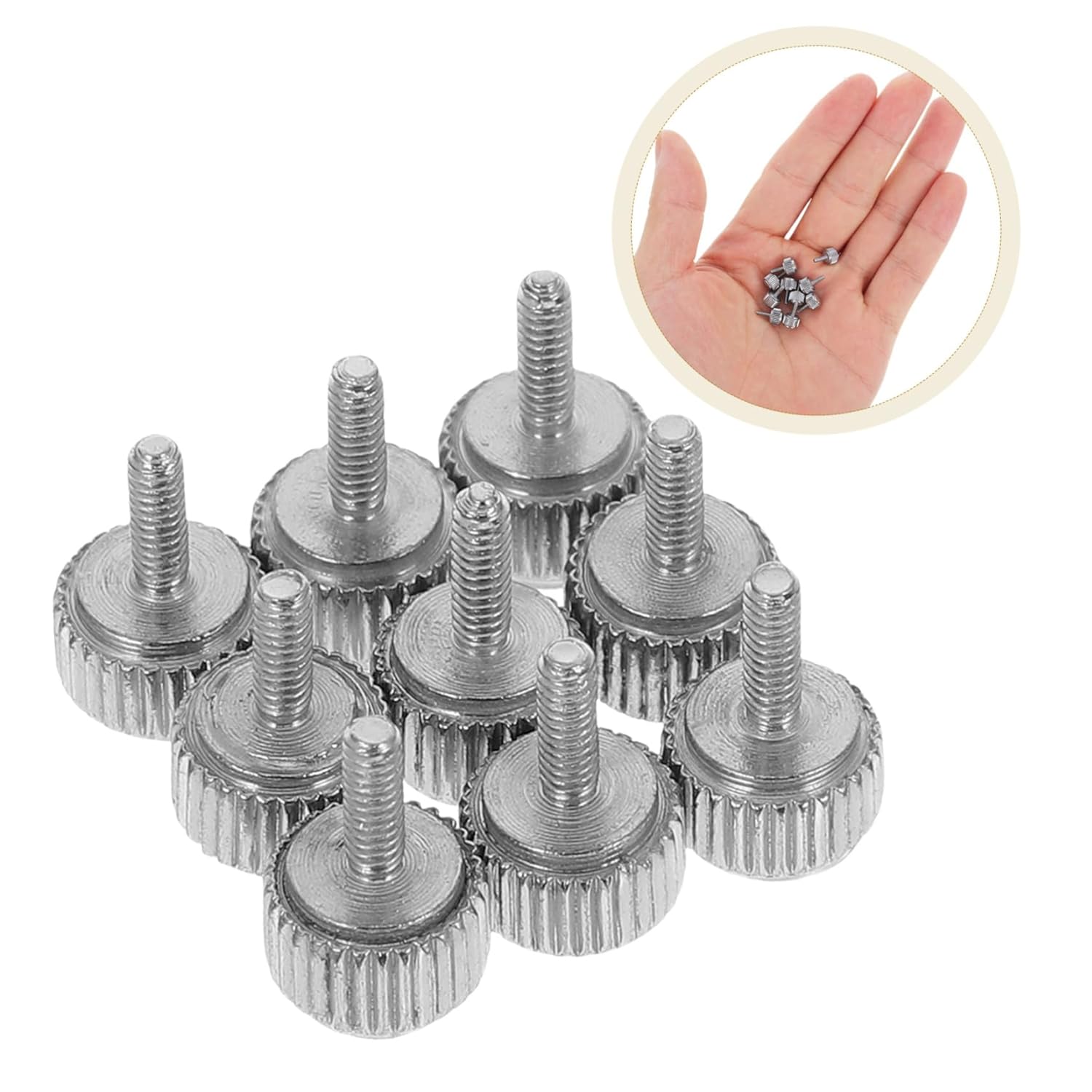 10pcs Knurled Thumb Screws: M1.6 Vernier Calipers Threaded Knurled Thumb Screws - Metal Locking Threaded Knobs for Industrial Mechanical Use