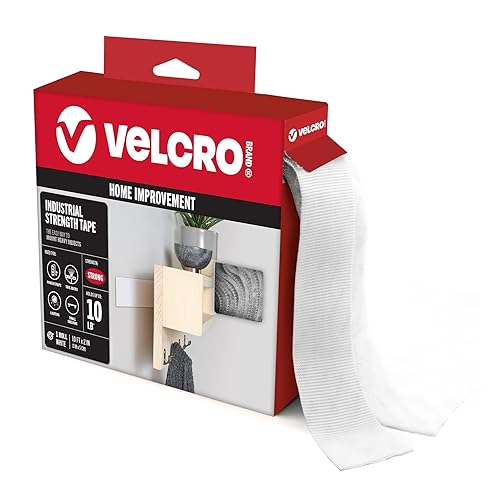 VELCRO Brand Heavy Duty Tape with Adhesive | 15 Ft x 2 In | Holds 10 lbs, Black | Industrial Strength Roll, Cut Strips to Length | Strong Hold for Indoor or Outdoor Use, 15ft x 2in(White,10ft x 2in,Heavy Duty VELCRO Brand Fasteners)