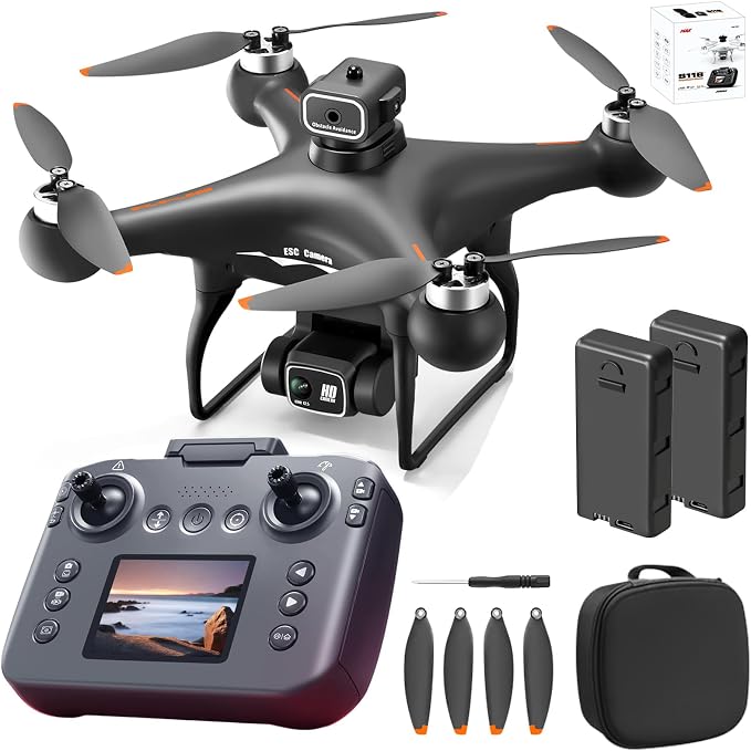Amazon.com: S116 GPS Drone with Screen Controller, Two-batteries ...