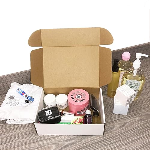 Miniatura 6 de Juego de 25 cajas de envío de 10 x 7 x 3 pulgadas, cajas de cartón corrugado blanco para enviar literatura, envíos de pequeñas empresas, embalaje,