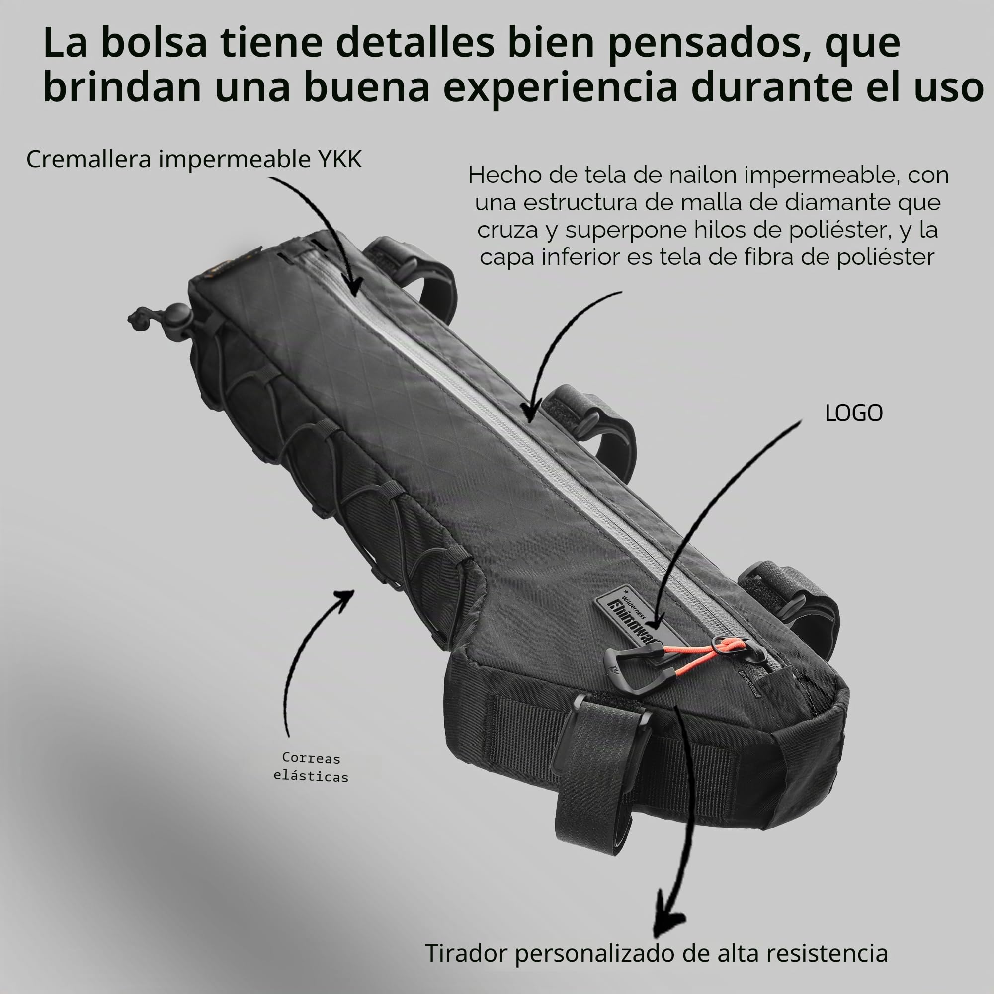 Rhinowalk Bolsa triangular para bicicleta debajo de la parte superior, bolsa de almacenamiento frontal, bolsa de almacenamiento para bicicleta de turismo