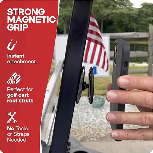 Miniatura 2 de Soporte magnético para teléfono para carrito de golf, soporte de teléfono compatible con MagSafe para soporte de techo de carrito de golf, se fija a