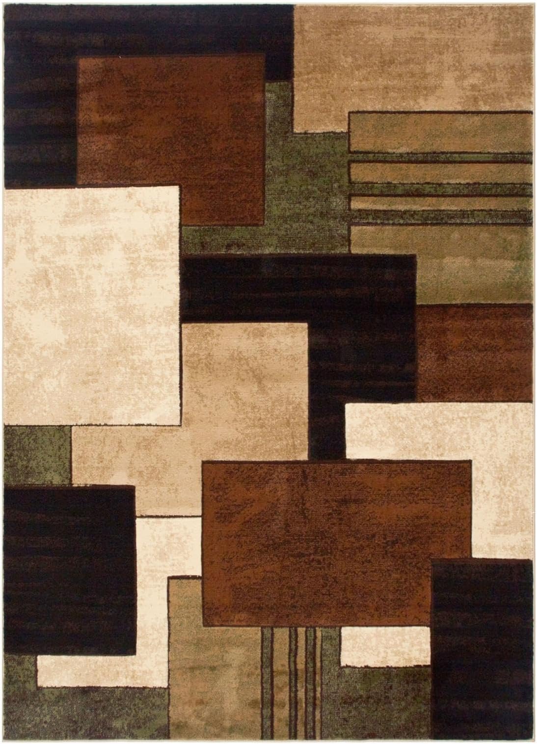 Tribeca Mason Area Rug 5'2"x7'2", Abstract Brown/Green (HD5367-548)
