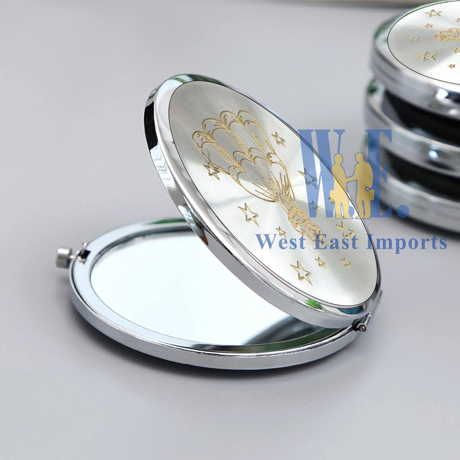 WE Personalized Cinderella Compact Mirror Favors (12 PCS) Pink - Quinceañera/ Sweet 15/ Birthday/ Gifts for Guests