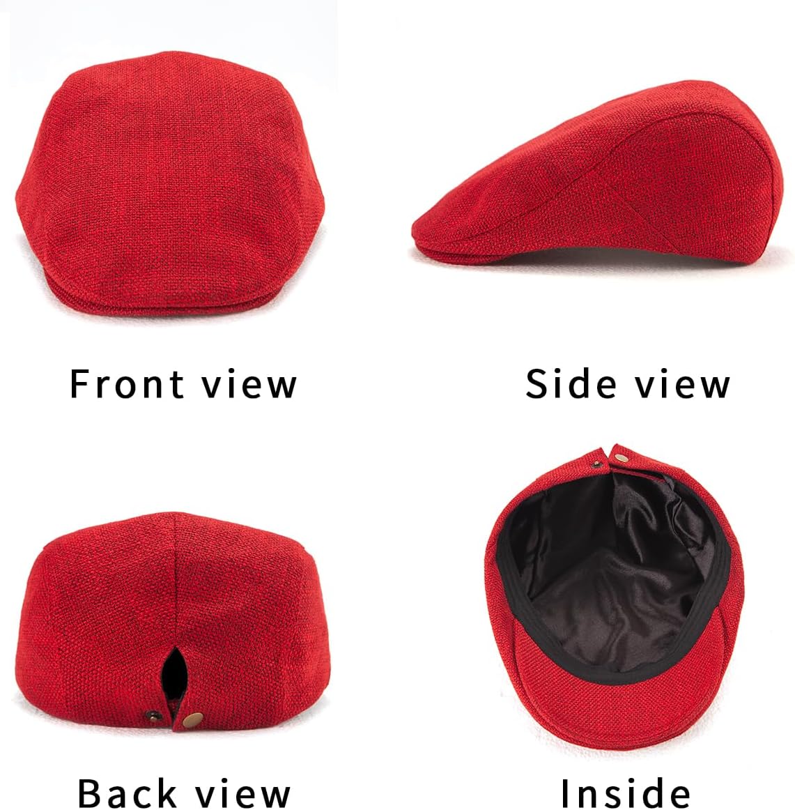 LADYBRO 2-Pack Unisex Flat Cap Newsboy Hats for Men Women, Summer Casual Adjustable