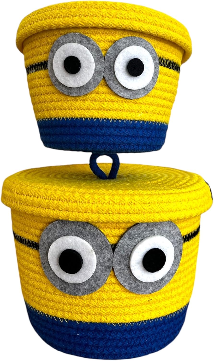 Set of Two Fun Animated Character Figure Baskets, Toy Baskets