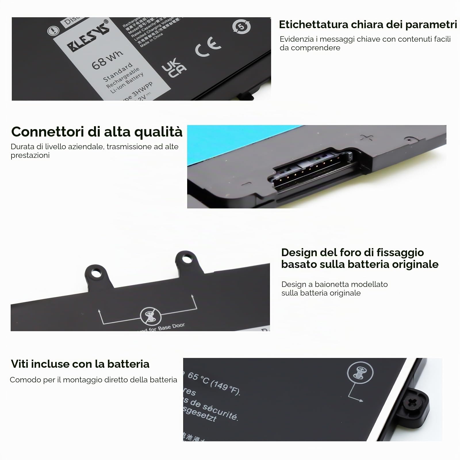 Batteria Originale Dell Latitude 10 ST2 – 60WH, Modello PPNPH, 7.76Ah, Nuova Sigillata