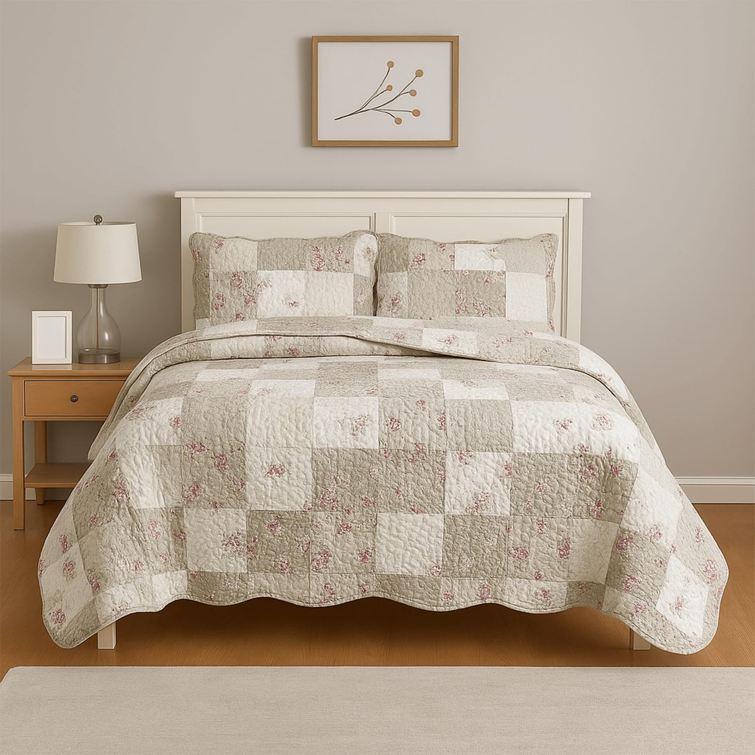 Cozy Haven Quilt Patchwork Bedspread 2 Piece Set – Coverless Quilted Bedspread, Reversible, Lightweight Quilt Comfort with 2 Pillow Sham (Zurich, Double) — image 1