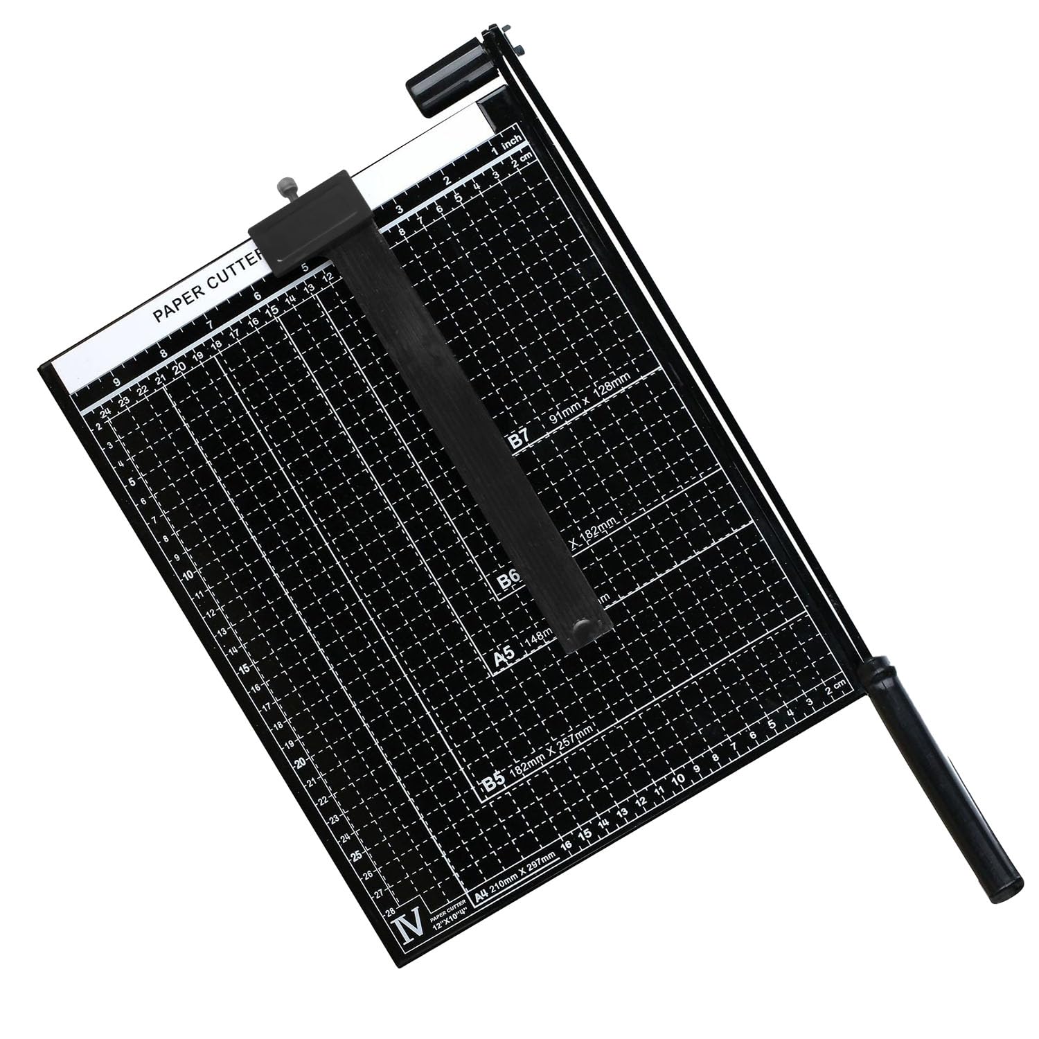 Gluckluz Paper Cutter A4 Paper Trimmer Heavy Duty Photo Cutting Slicer Portable Trimming Machine Guillotine with 12 Sheet Capacity & 30cm Cut Length & Side Ruler for School Office Home Craft (Black)