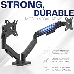 VIVO Dual Monitor up to 32 inches and 19.8 lbs per Screen, Pneumatic Arm Desk Mount, Articulating Counterbalance, VESA Stand, Classic, STAND-V002O
