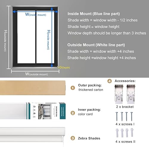 Miniatura 5 de Changshade Persianas de cebra con cordón para ventanas, puertas corredizas de vidrio opacas, persianas enrollables de doble capa para día y noche