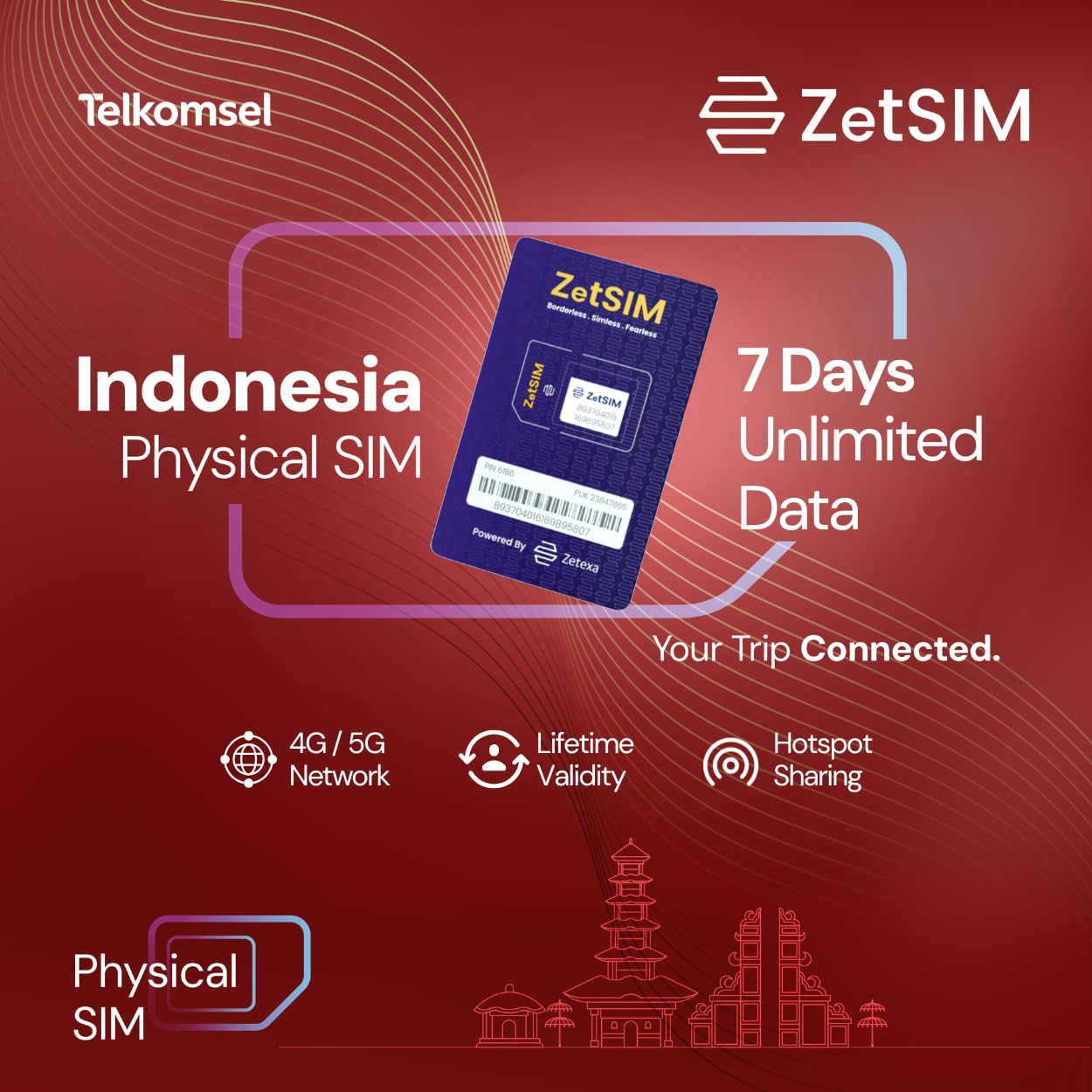 Indonesia Local SIM Card | 7 Days Unlimited Data | 4G/5G High-Speed Data | One SIM for Lifetime | Easy Top-Up via App | Hotspot Sharing Supported | No Contract Required (7 Days Unlimited)-image-45