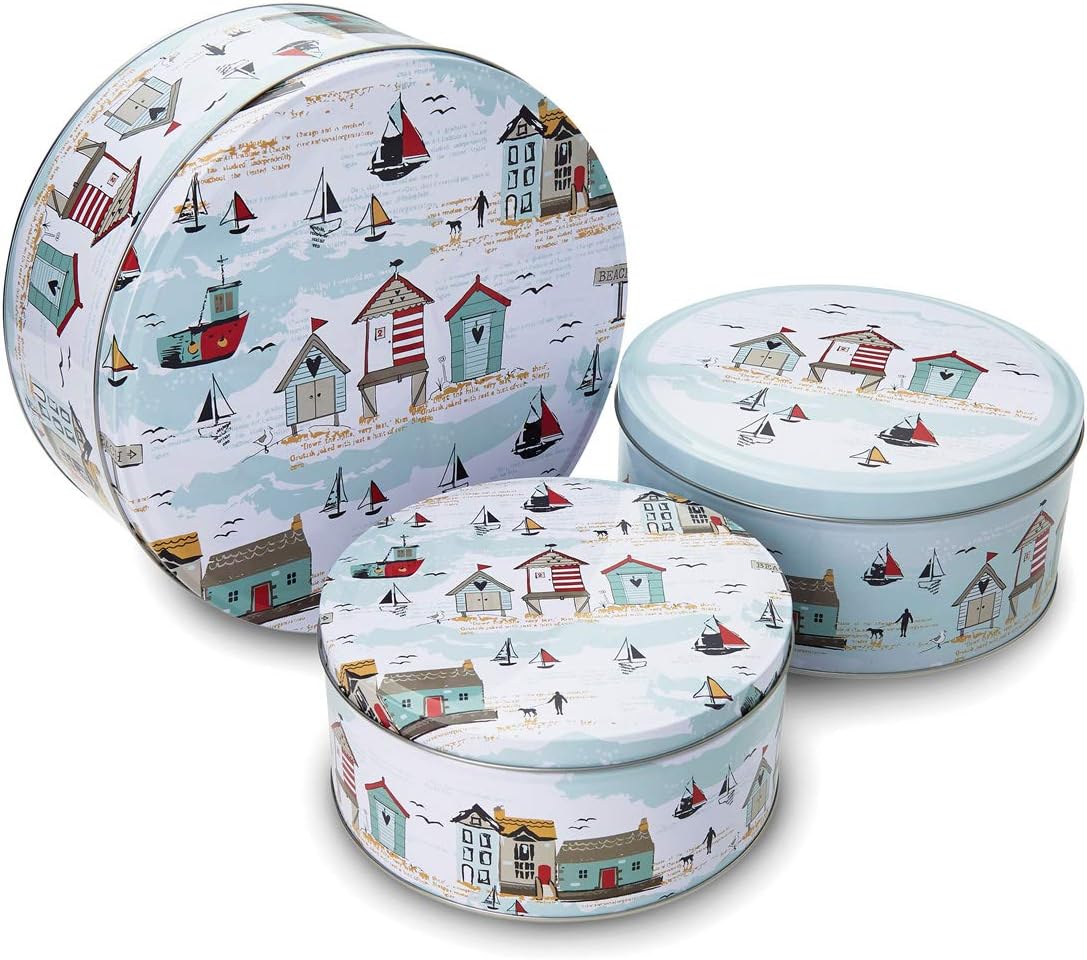 Cook Smart England Set of 3 Cake Storage Tins British Designed
