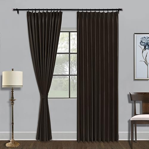 Miniatura 26 de Fcosie Cortina opaca para dormitorio, paneles de cortina con textura de lino, cortinas plisadas para oscurecer la habitación, bloqueo de luz, Verde