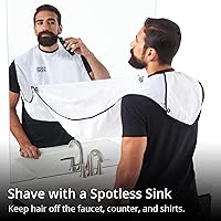 Vista 30 de BEARD KING Delantal con babero para barba, juego de afeitado para papá, como se vio en Shark Tank, atrapa el pelo de los hombres para afeitarse